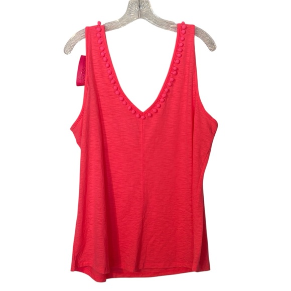 Lilly Pulitzer Gigi Top XXL Love Potion Pink Tank Top Pom Pom Prep Coastal NWT - Picture 5 of 10